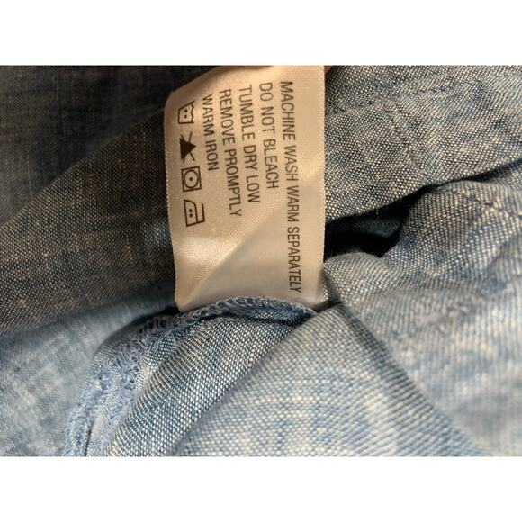 Orvis 100% Linen Lagenlook Cottage Core Women Small Top Boxy Oversized Light - Picture 8 of 8